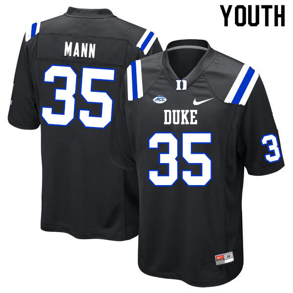 Youth #35 Steve Mann Duke Blue Devils College Football Jerseys Sale-Black